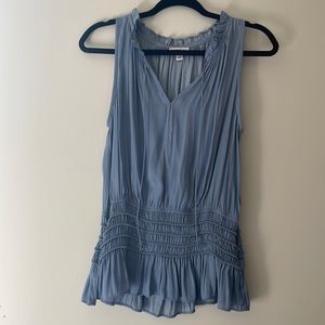 Blue Silk-style Top
